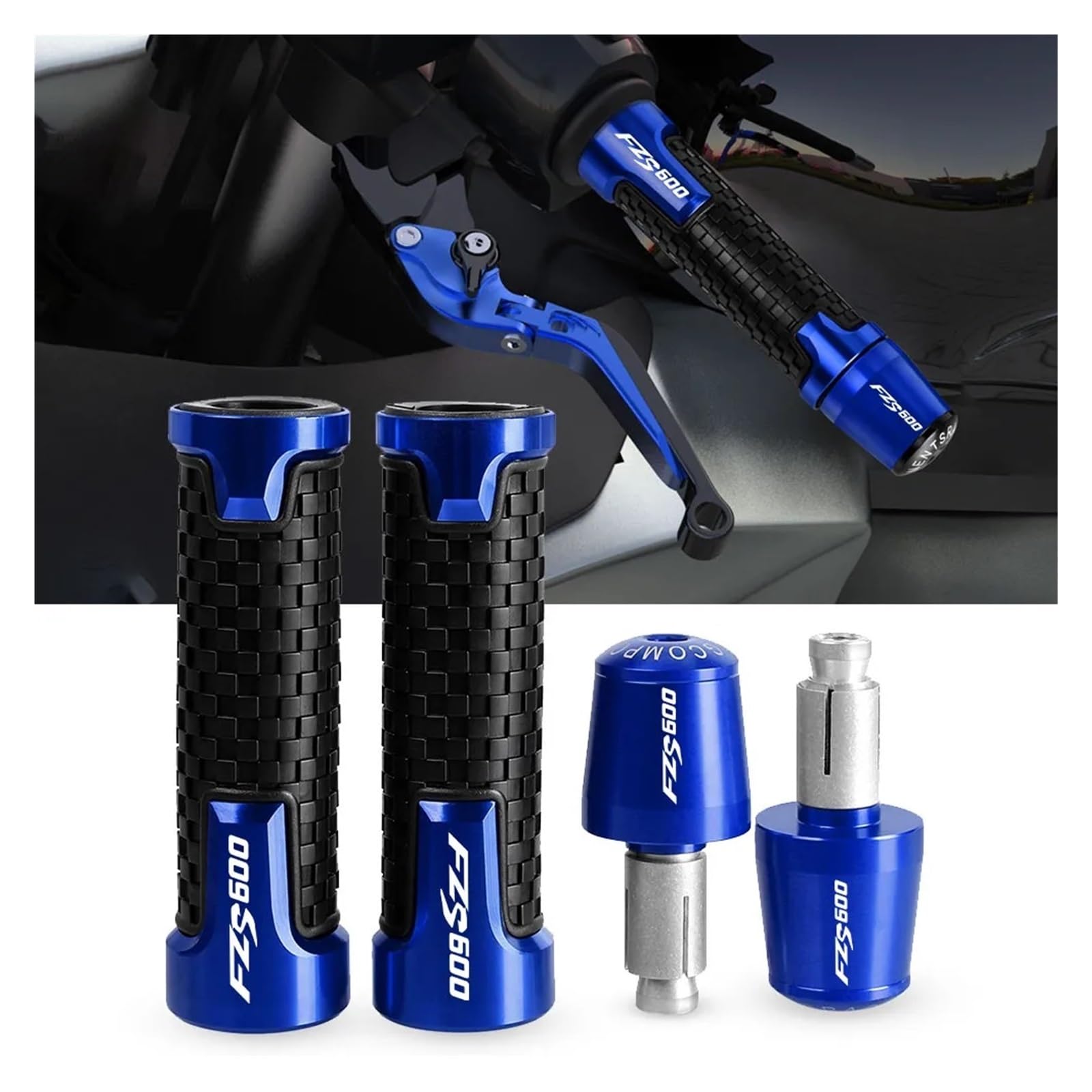 Motorrad-Knaufgriff-Abdeckungen FÜR FZS600 FZS 600 1998–2003 1999 2000. Griffe Enden 7/8 Zoll. Lenkergummi-Gel-Handgriffe Bremshände