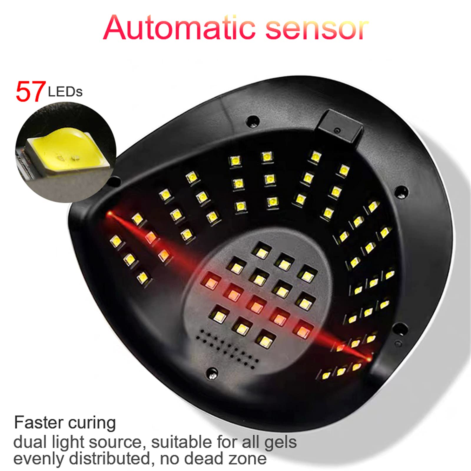 ZYC 114W UV Lampada per Unghie Lampada per Unghie per Unghie Che indugia la Luce del Gel Manicure con 4 Timer Macchina Portatile del sensore Automatico per unghia e ilineata