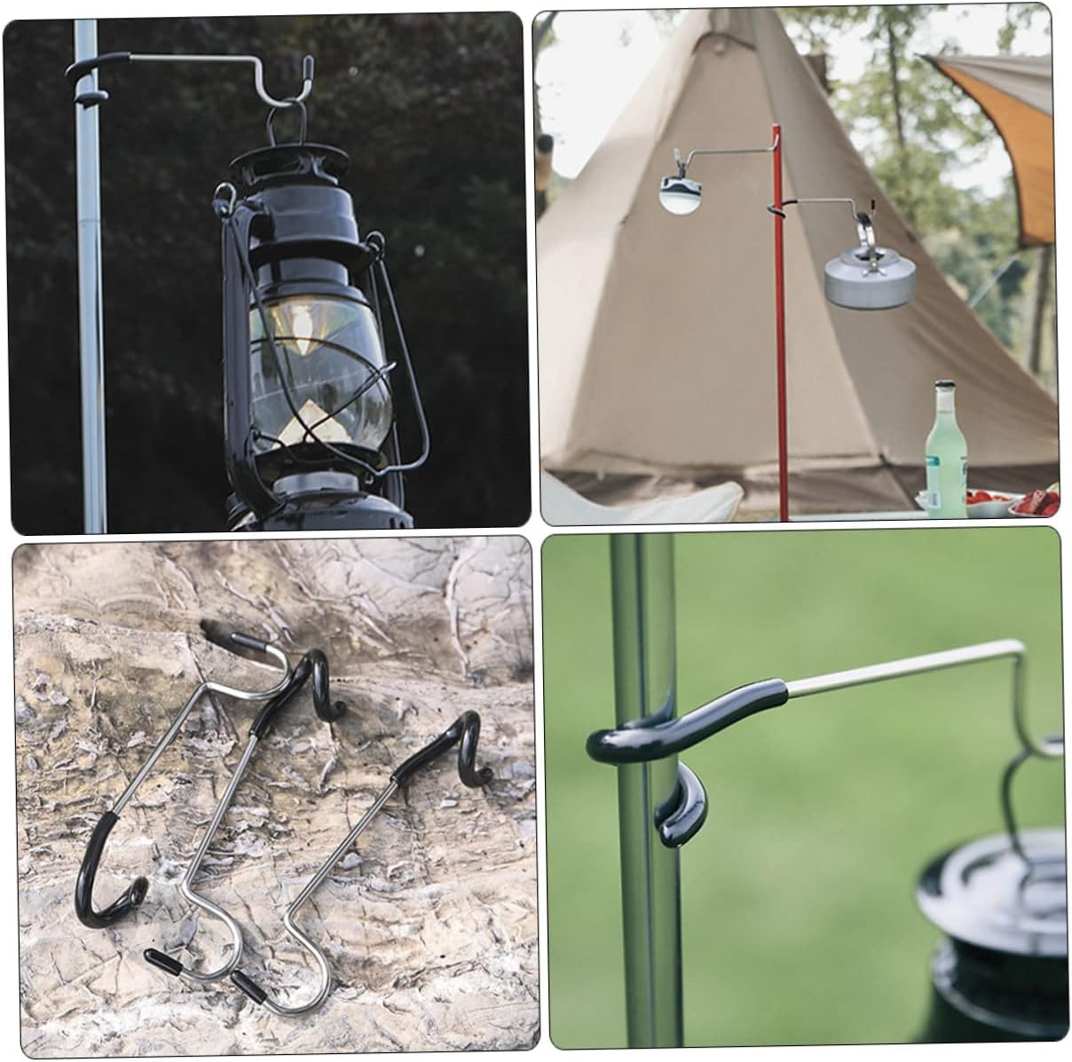 INOOMP 10pcs Heavy Duty s Hooks Tent Camping Light Hooks Versatile Hangers for Bag Lantern Camping Lamp
