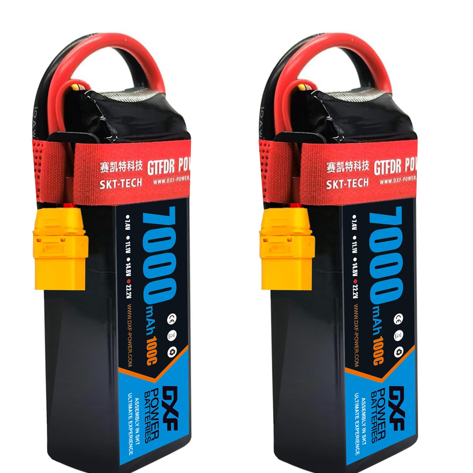 DXF 6S Lipo akumulator 22,2V 100C 7000 mAh RC akumulator z wtyczką XT90 do RC Car RC Ciężarówka RC samochód ciężarowy Helicopter RC Hobby（2PCS）