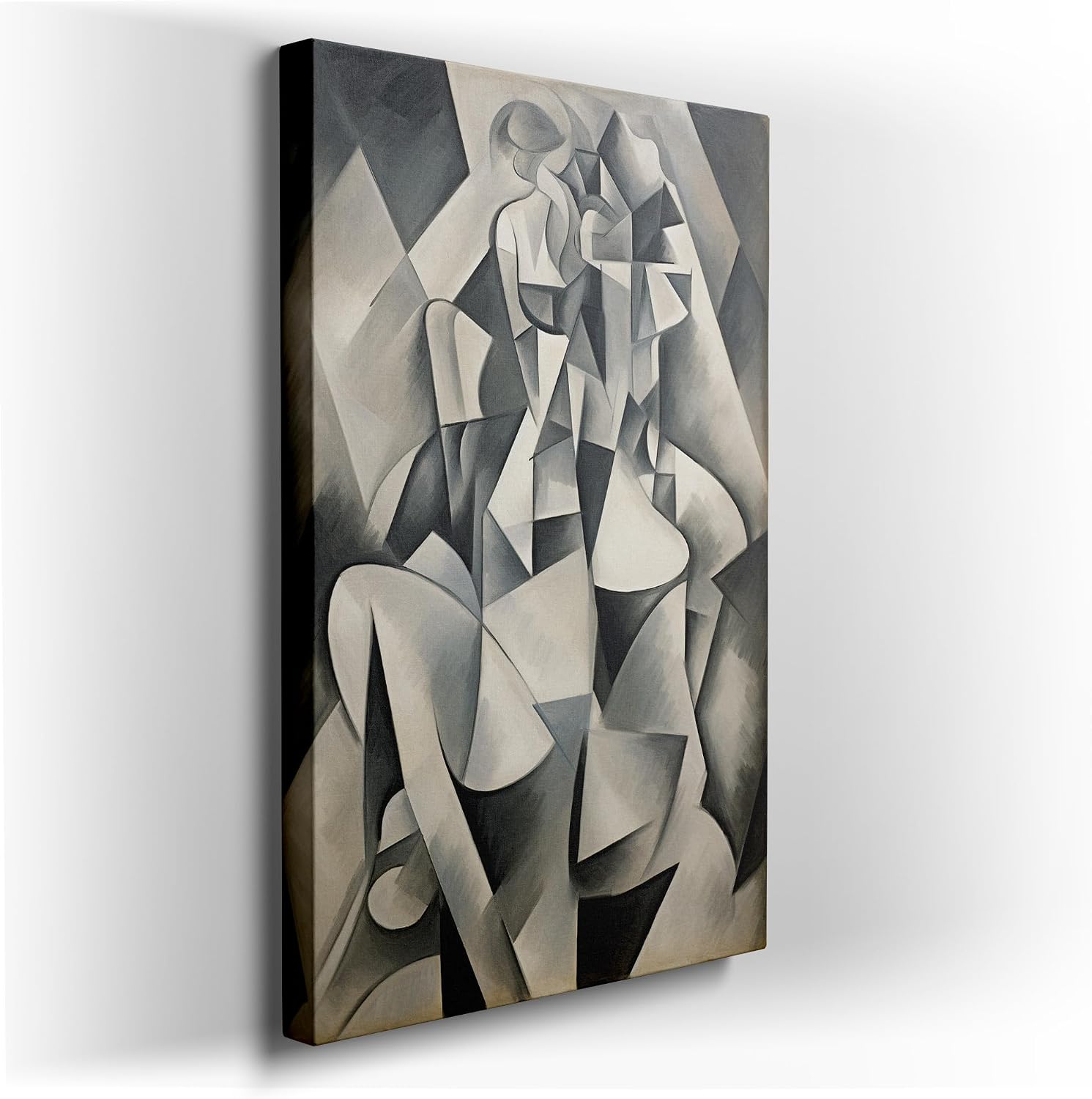 Canvas for Living room. Shattered Reality: Exploring the Cold Geometric Abstraction in Albert Gleizes' 1912 Masterpiece, 27 x 18 inch Canvas Wall Art - Contemporary Masterpieces - Modern Home Decor
