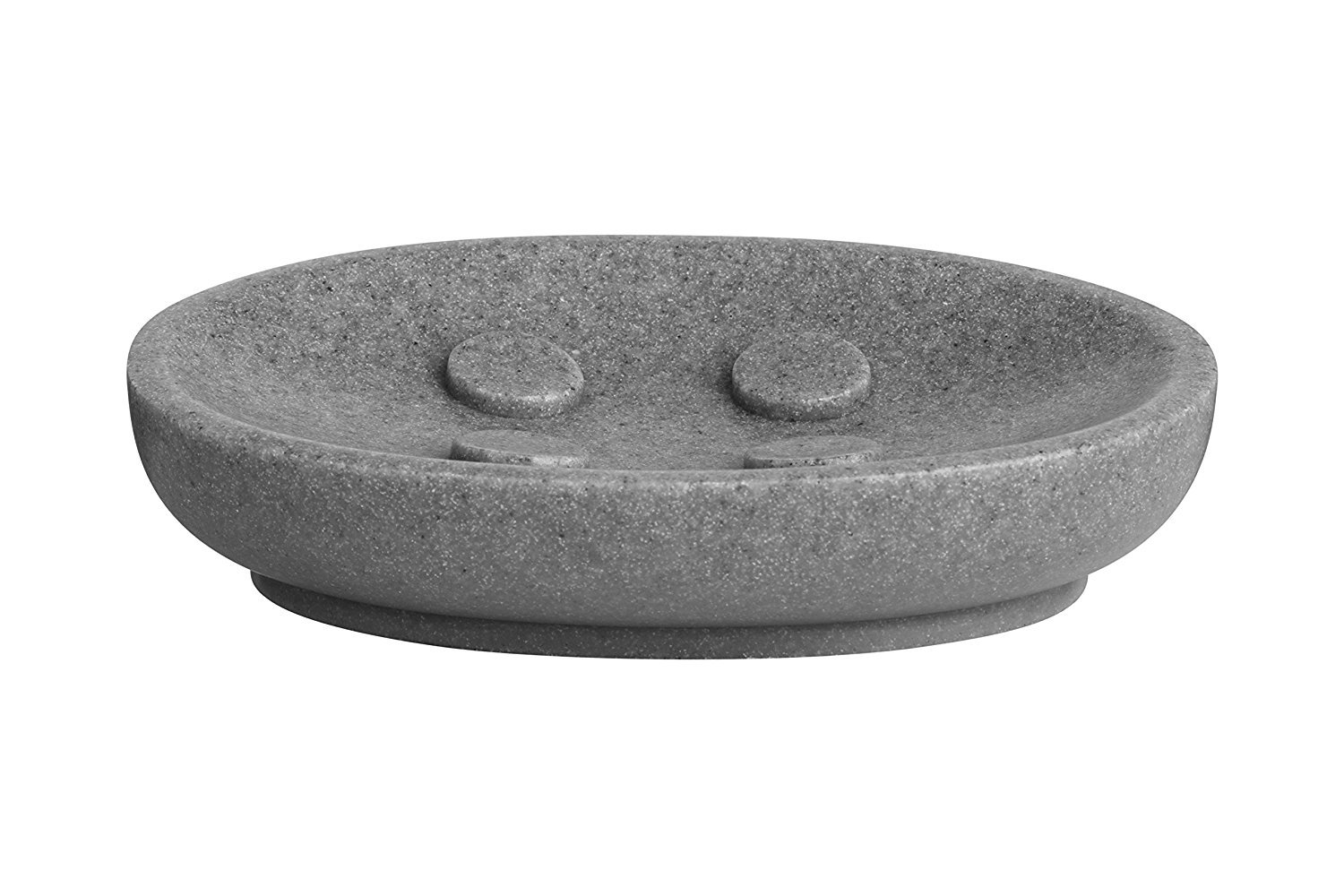 Canyon Polyresin Soap Dish Holder Grey Stone Effect Bathroom Accessories