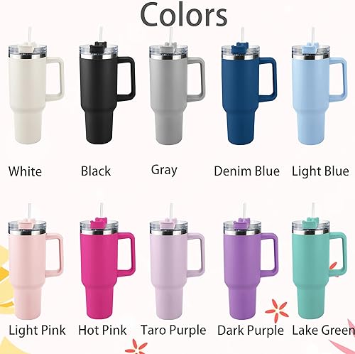 Miniatura 5 de 40 oz Tumbler with Handle and Straw,Custom Stainless Steel Insulated Tumbler with Name Travel Coffee Mug Personalized Mothers Day Gifts for Women