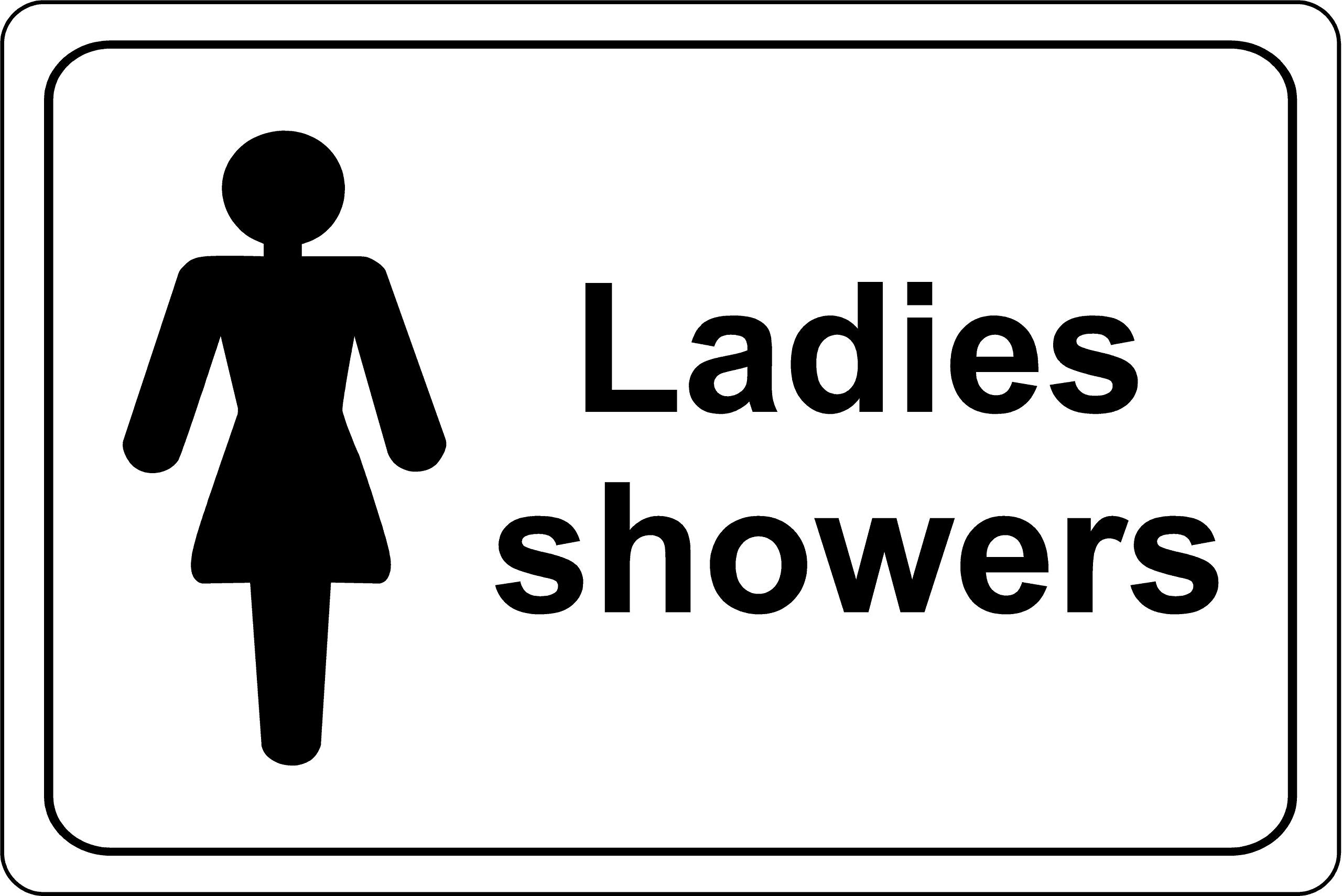 Kpcm Display Ltd Women's Showers Sign - 1.2Mm Rigid Plastic 300Mm X 200Mm