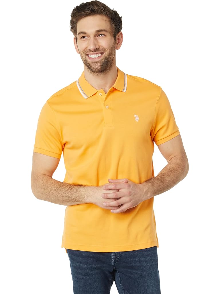 U.S. POLO ASSN. Slim Fit Tipped Interlock Knit Polo