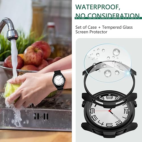 Miniatura 2 de Haojavo Paquete de 2 + 4 fundas protectoras de pantalla para Samsung Galaxy Watch 6 Classic de 1.772 pulgadas, 2 unidades de carcasa protectora de