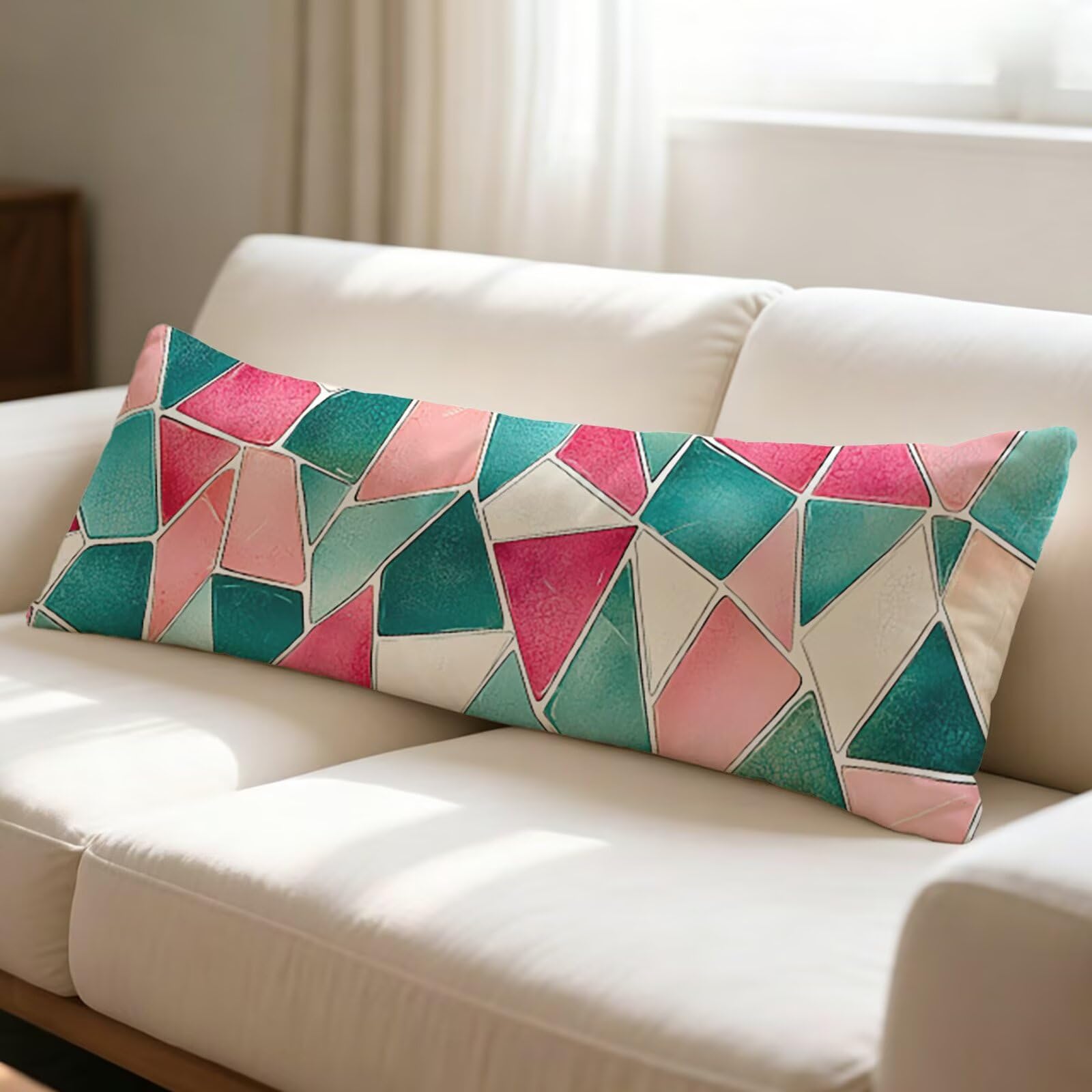 Poszewka na poduszkę 180 x 60 cm niebieska długa poduszka do spania na biodrze, miękka aksamitna poszewka na poduszkę z niewidocznym zamkiem błyskawicznym, różowa prostokątna poduszka do łóżka