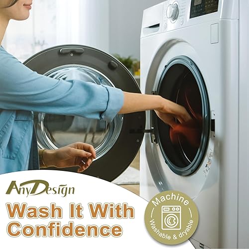 Miniatura 3 de AnyDesign Toalla de cocina de otoño de 18 x 28 pulgadas, acuarela, calabazas blancas, hojas, paño de cocina decorativo de otoño para secado de manos