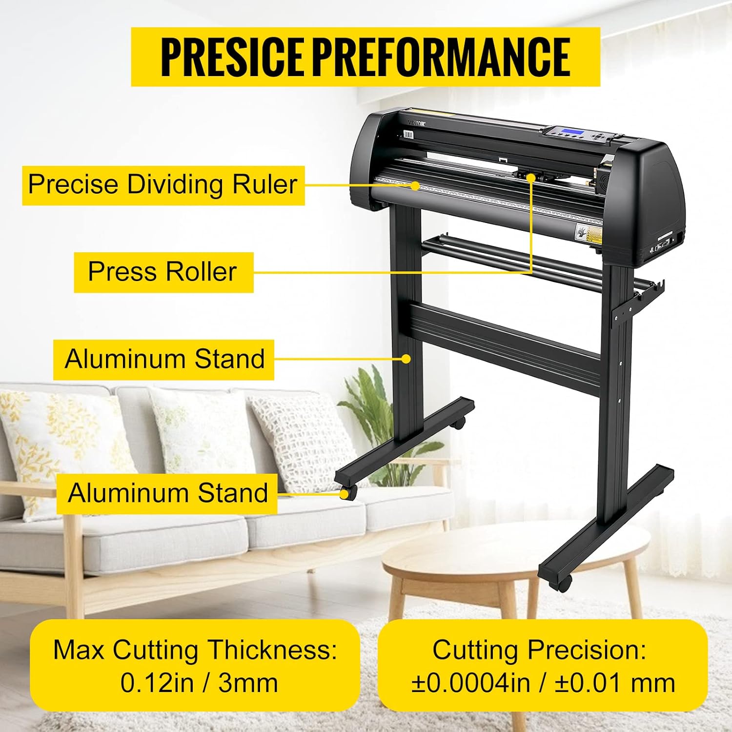 VEVOR Vinyl Cutter Machine, 28inch Vinyl Plotter, LCD Display Plotter Cutter, Adjustable Double-Spring Pinch Rollers Sign Cutting Plotter, Plotter with Signmaster Software for Design and Cut : Office Products
