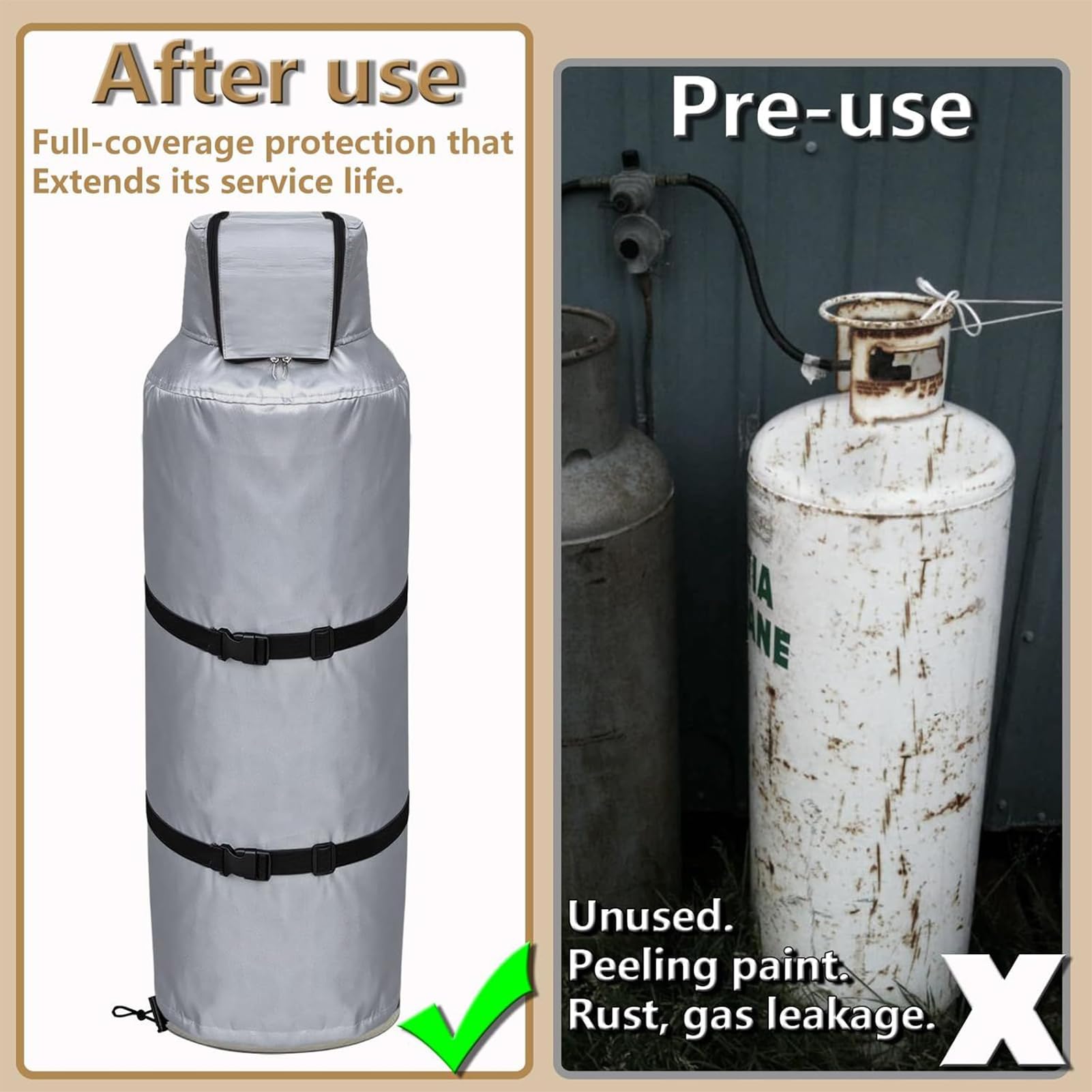 Winter Abdeckung Für Propangasflasche 45 Kilogramm Gasflasche Wärmeschutz
