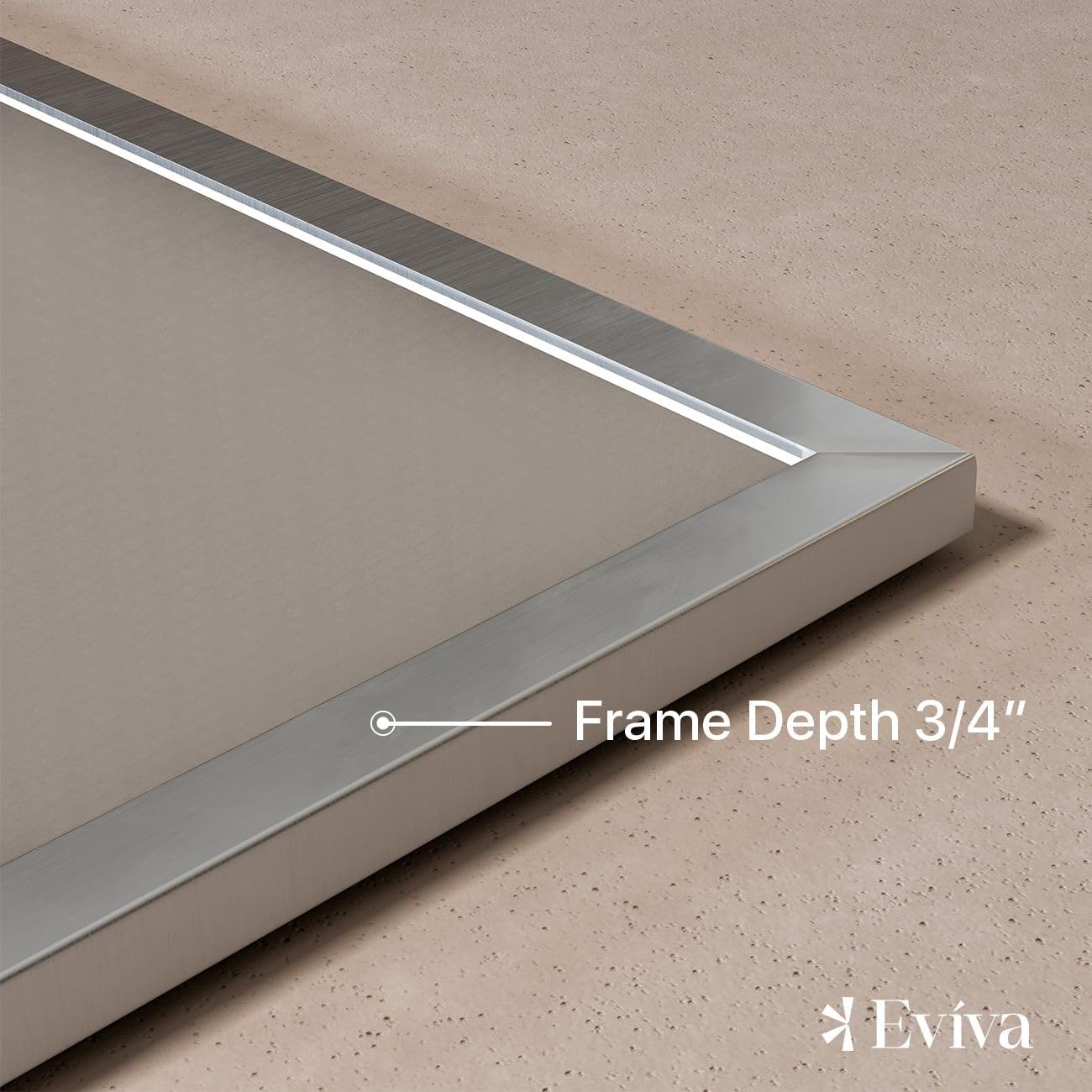 Eviva Vista 72" x 30" Rectangular Brushed Nickel Metal Framed Mirror