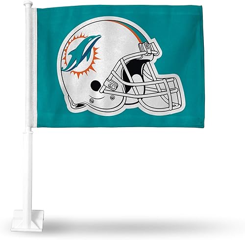 Vista 80 de Rico Industries NFL Double Sided Car Flag - 16" x 19" - Strong Pole That Hooks onto Car/Truck/Automobile