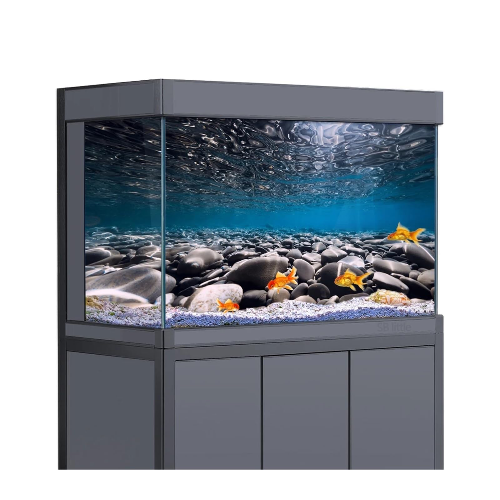 Fondo Acuario Adhesivo de Fondo for Acuario, río, Piedra, Papel Tapiz, decoración for pecera, póster Paisaje PVC(50x100cm)