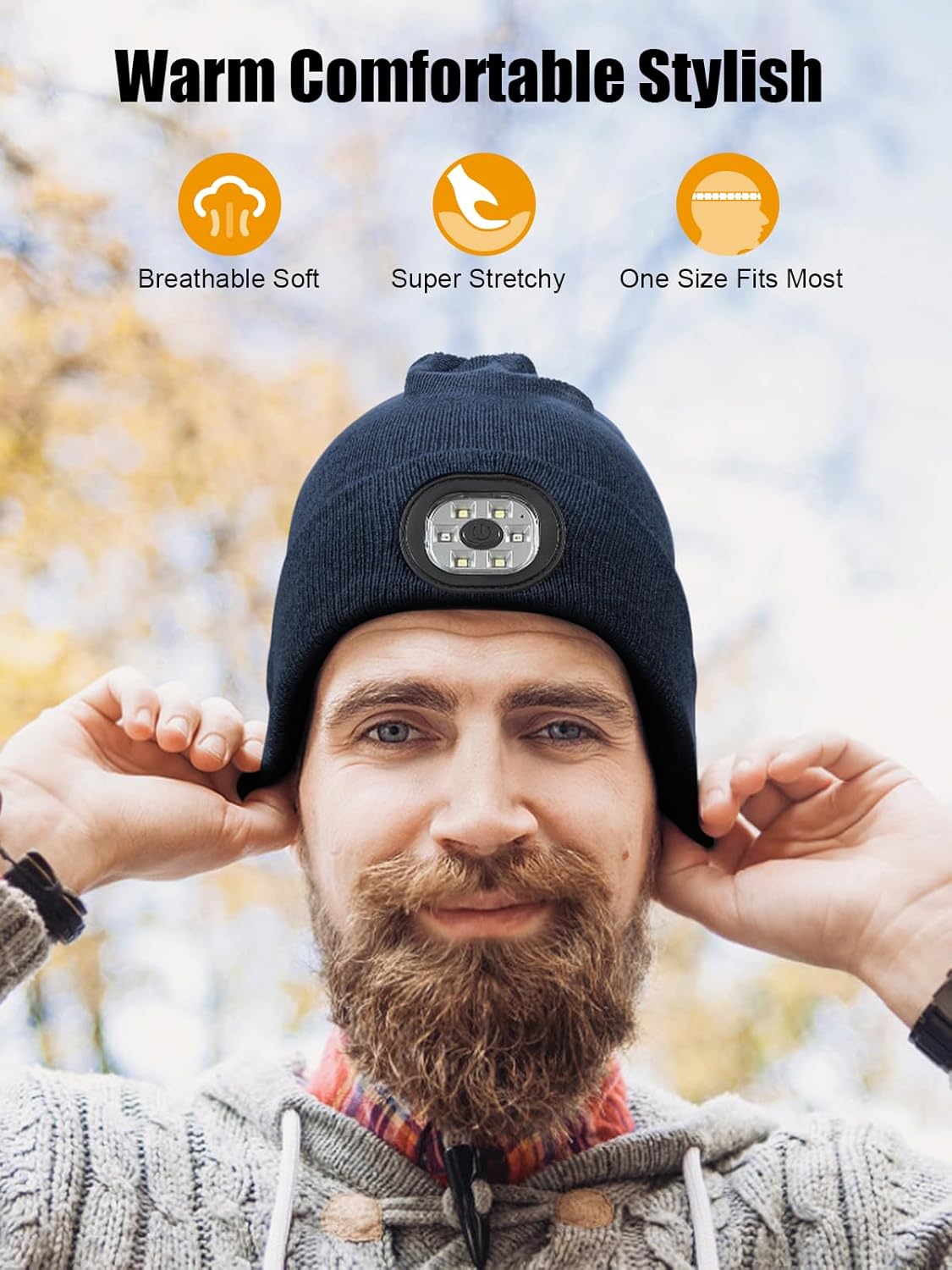 Valentines Day Gifts for Him, Valentine Gifts for Men, Mens Gift Cool Gadgets, LED Bluetooth Beanie with Light for Men - Image 5