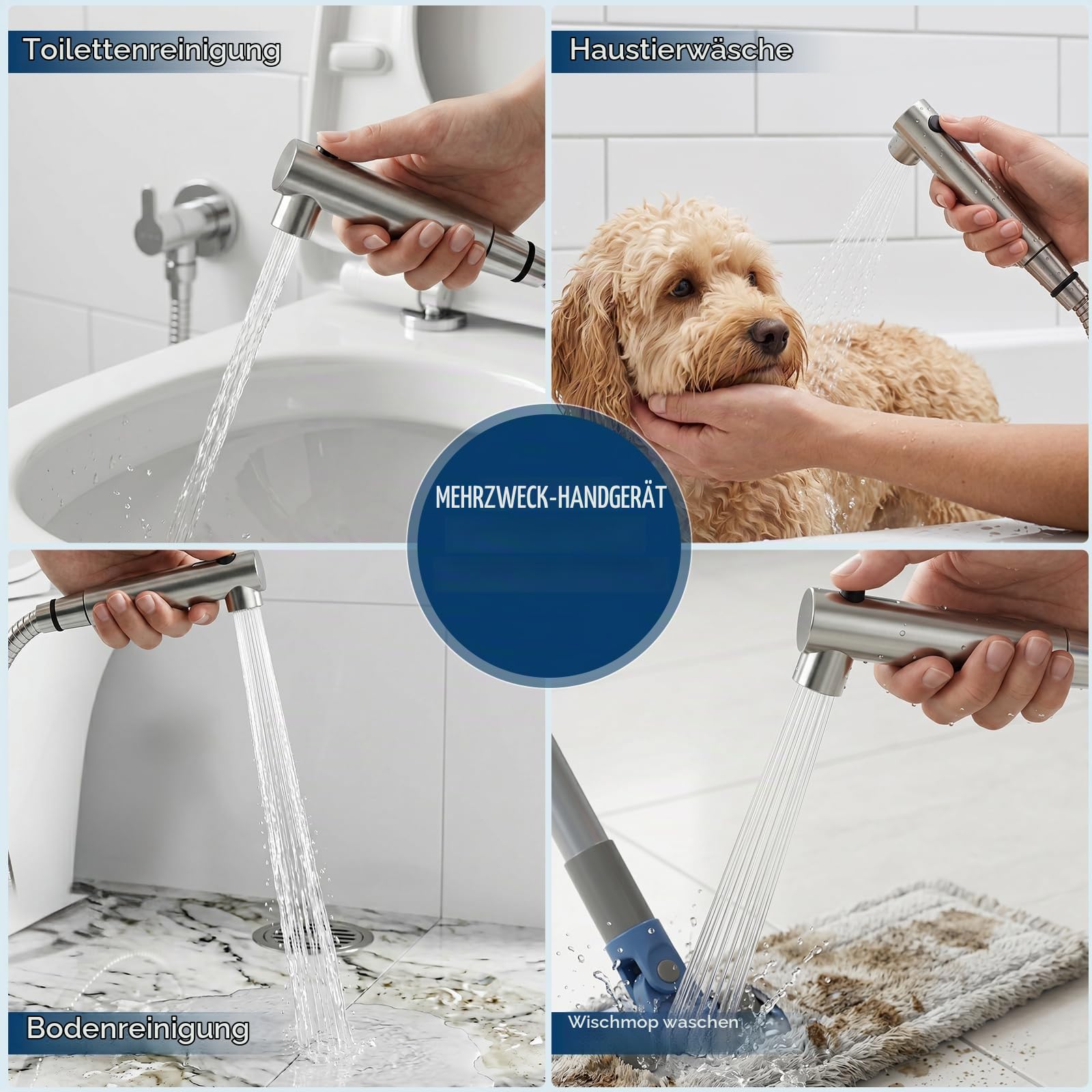 DEANIC 2-in-1 Bidet-Aufsatz für WC, Bad, Bidet-Sprüher, ultradünn, Toiletten-Bidet-Sprühaufsatz, verstellbarer Kaltwasserdruck, nicht elektrischer Bidet-Toilettensitz