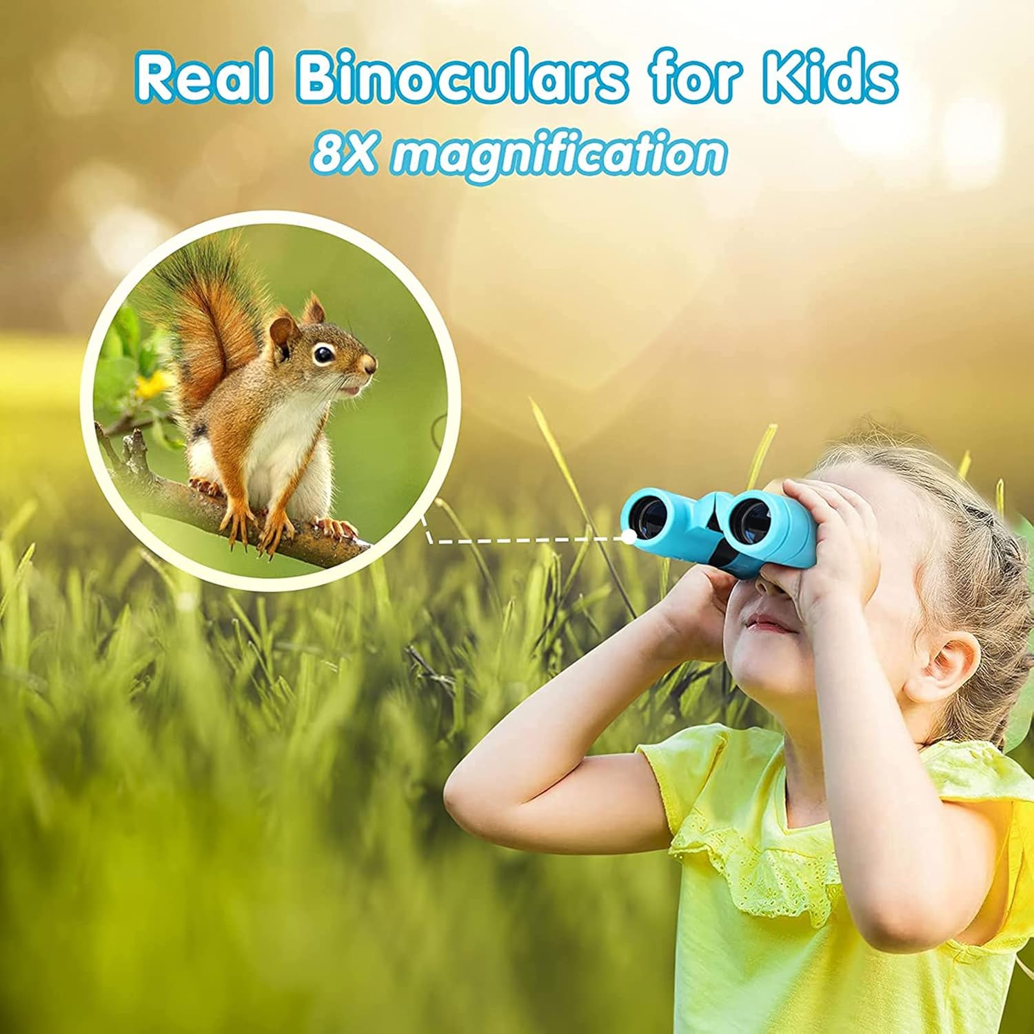 Binoculars for Kids,Compact Kids Binoculars 8x21 High-Resolution for Bird Watching, Camping, Exploration, Hiking, Hunting, Sports Events and Safari Park Gifts for 3-12 Year Boys Girls - Image 3
