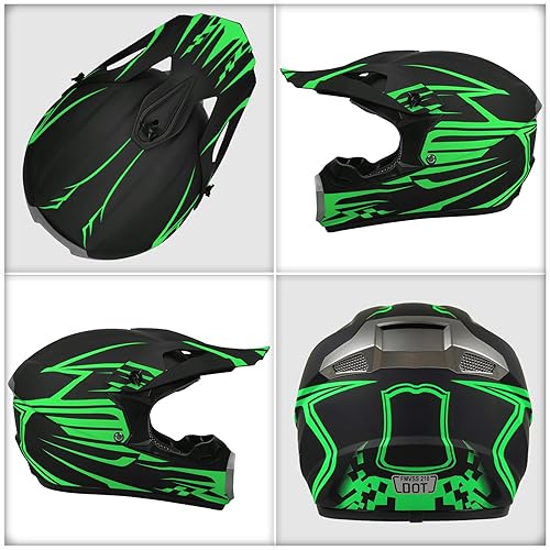 Miniatura 5 de Casco de motocross todoterreno para jóvenes, aprobado por DOT, casco de motocicleta de cara completa para motocicleta de cuatro ruedas, casco ATV MX