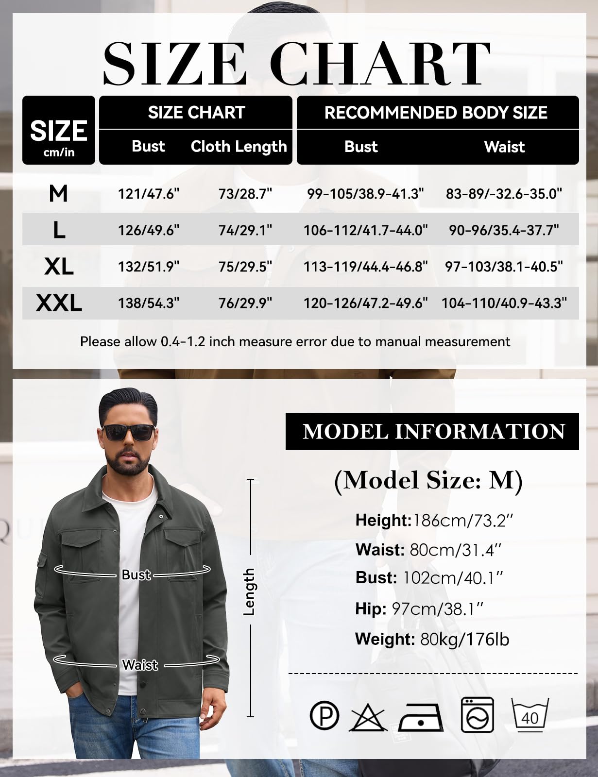 heekpek Vestes d'extérieur légères et imperméables pour homme, veste cargo de bûcheron pour la randonnée
