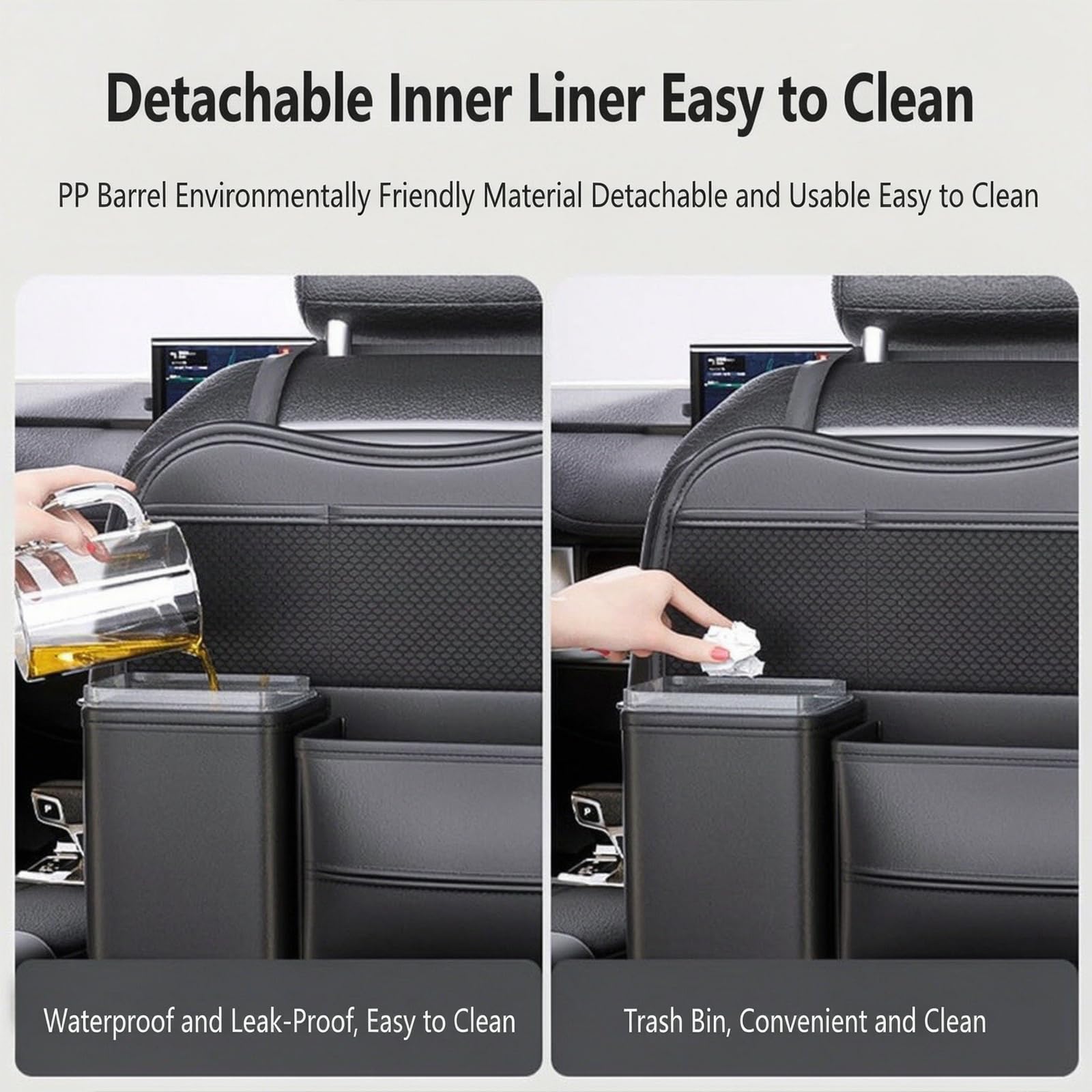 Generico Organizer Sedile Posteriore Auto per Ford EcoSport/4WD/Freestyle/S/St-Line Active, Universale Ecopelle Impermeabile Borsa Portaoggetti Multi-Tasca Protezione Schienale Anti-Sporco