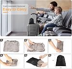 Inflatable Travel Foot Rest Pillow(Grey, 1 Pack) | Airplane Bed,Adjustable Height Leg Pillow for Air Travel,Make a Flat Bed for Kids and Toddlers, Great for Airplane,Train, Car