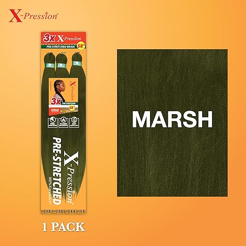 Vista 250 de Sensationnel X-Pression - Trenza sintética – Preestirada, 3 piezas de 58 pulgadas (350)