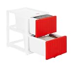 Solimo Premium Plastic Multipurpose Modular Drawer for Home and Office – Large (2 Racks, Red, Rattan Design)