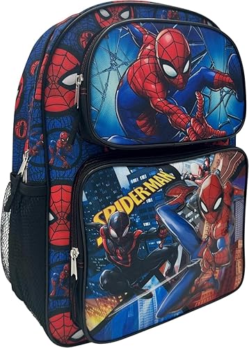 Miniatura 2 de Marvel Superheroes - Mochila escolar con licencia de 16 pulgadas para niños, Spiderman Negro, Mochilas de carga