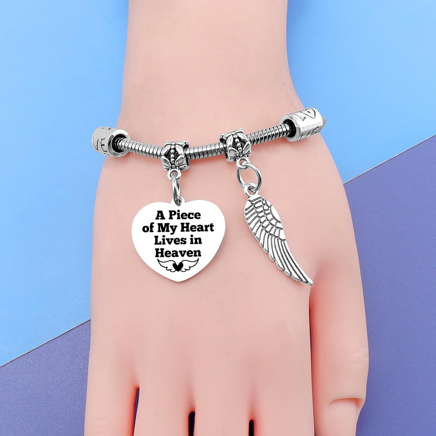 Memorial Bracelets for Women Stainless Steel Remembrance Gift for Loss Bracelet in Memory of Loved Dad Mom Gifts Sympathy Bracelet Gifts Remembrance Bereavement Bracelets Christmas Birthday Gift - Image 2