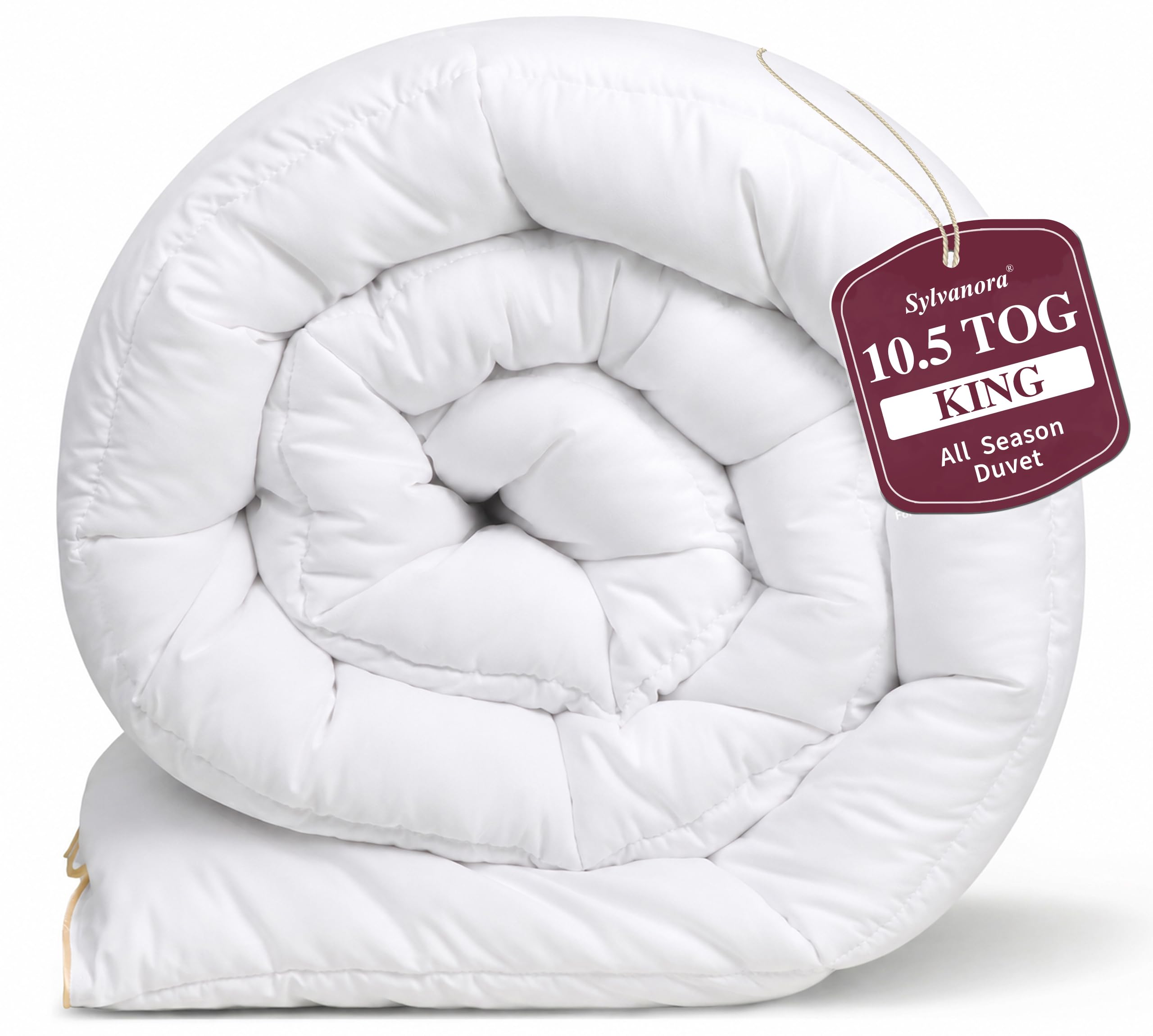Sylvanora King Duvet 10.5 Tog, All Year Round Bed Quilt, 220x230cm White