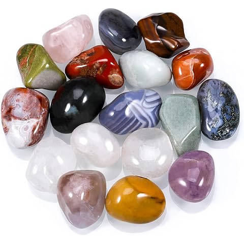 Huiguli 18 Pcs Crystals and Healing Stones Set, Natural Polished Gemstones Collection, Tumbled Healing Crystals for Reiki, Yoga, Chakra Meditation and Positive Energy