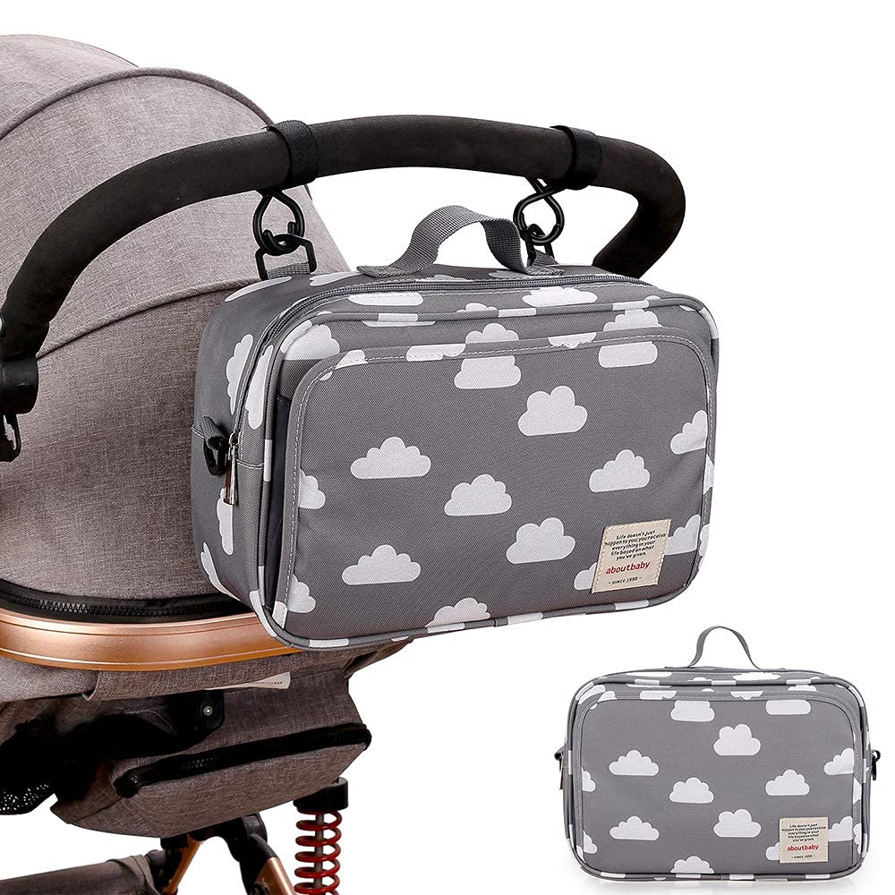 MEYTEILAY Baby Nappy Bag Small Portables Stroller Storage Bag Waterproof Hanging Diaper Bag for Baby Going Out(Clouds)