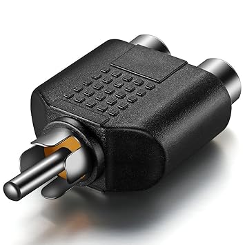 Fox Micro RCA Y Splitters Adapter 1 Male to 2 Female Plug Connector AV Audio Video Cable Converter(Pack of 2)-FM