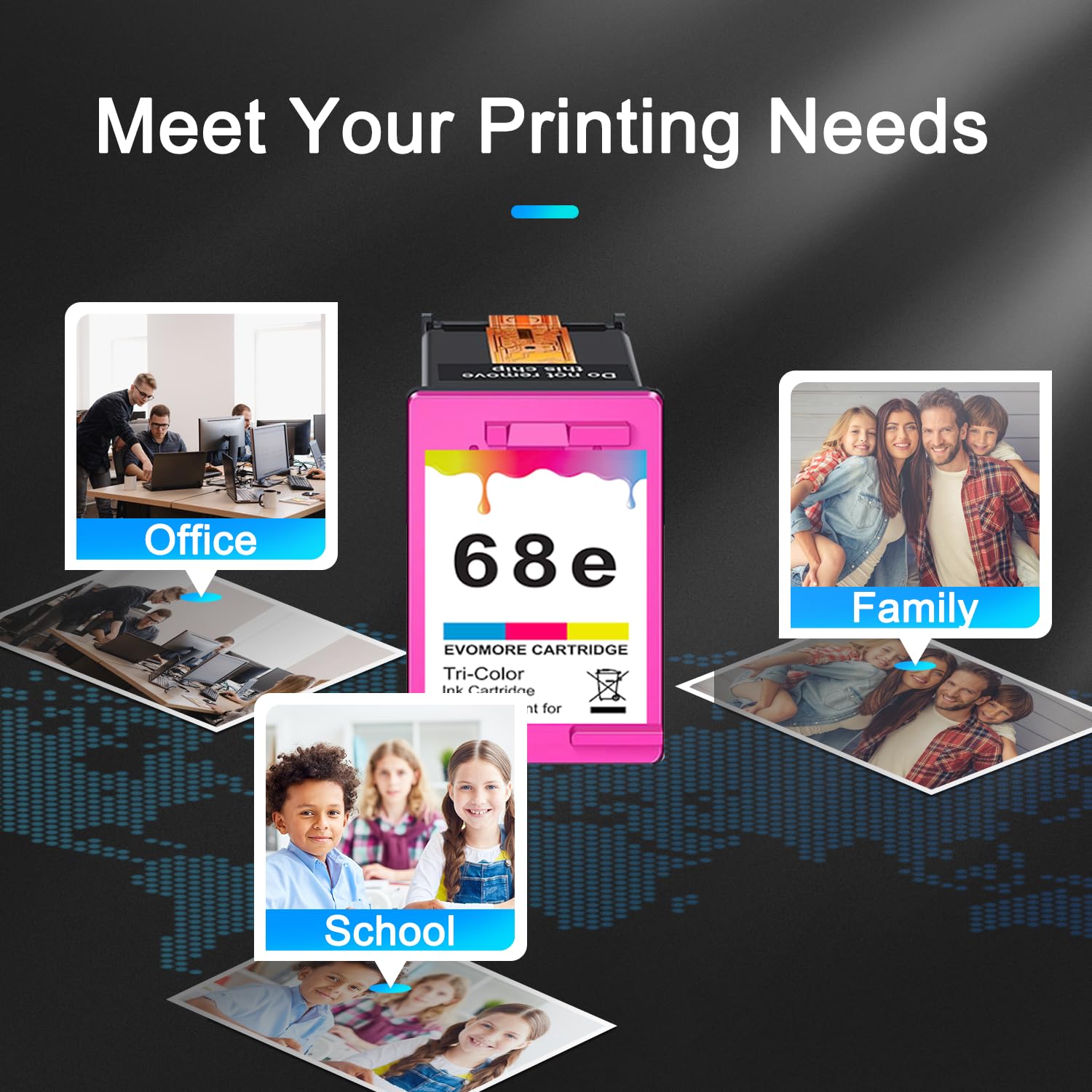 Amazon.co.jp: INSMAX 68XL カラーインクカートリッジ HP Ink 68 68e