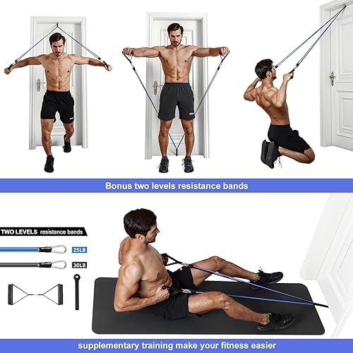 Miniatura 6 de Ally Peaks Barra de dominadas para puerta  Límite máximo de acero grueso de 440 libras para la parte superior del cuerpo  Barra de entrenamiento de