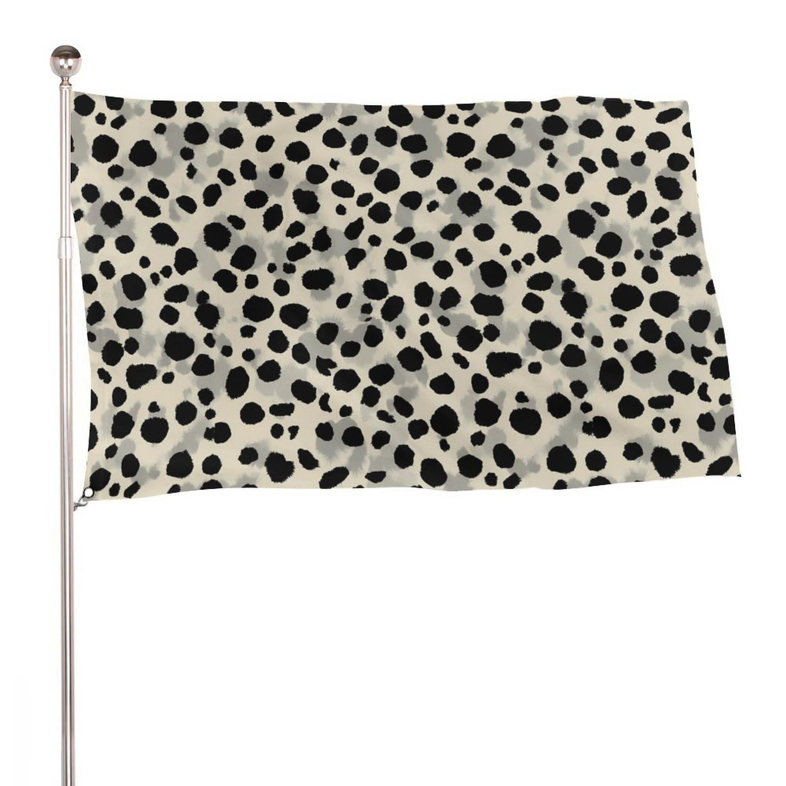 Bandera de jardín dálmata personalizada con estampado de puntos negros para decoración exterior