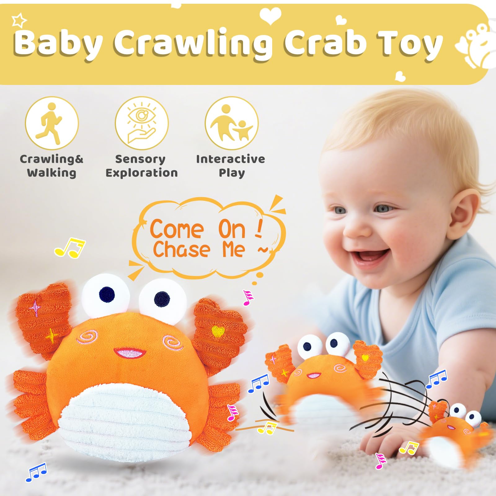 RedCrab Crawling Crab Baby Toy,Musical Crawling Toy for 12-18 Months - Image 4