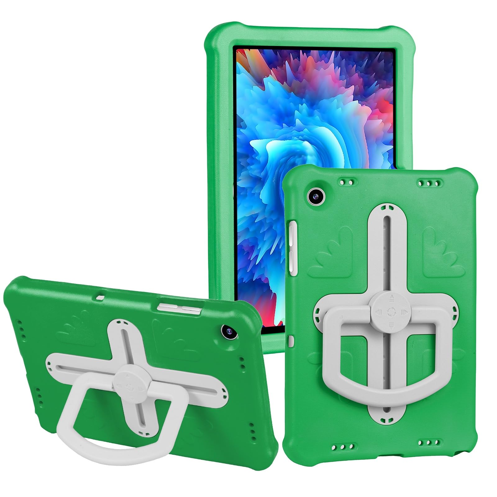 Custodia protettiva per tablet PC compatibile con Samsung Galaxy Tab A9 Plus SM-X210/SM-216/SM-X218 da 11 pollici, custodia robusta resistente con cavalletto girevole a 360°/copertura per mano e