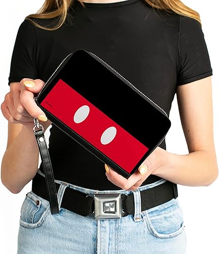 Miniatura 4 de Buckle-Down Cartera rectangular con cremallera de poliuretano para mujer, diseño de Mickey Mouse, 7.5 x 4.5 pulgadas, Mickey Mouse, Buckle-down Pu