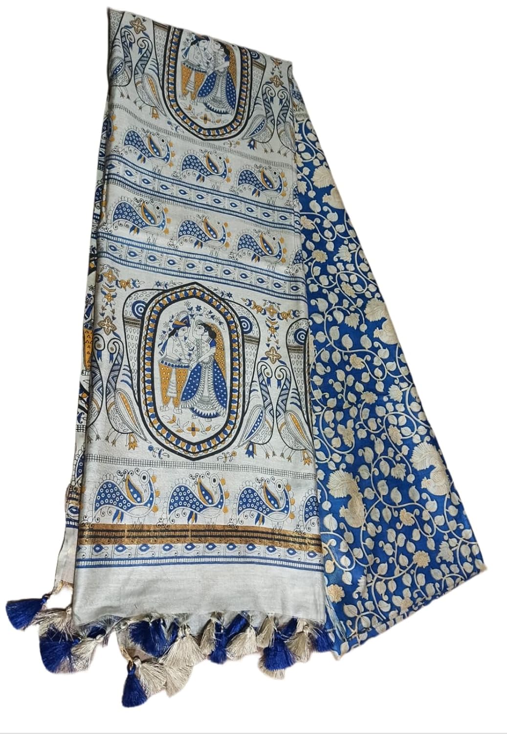 STB-SILK TEXTILES BHAGALPUR Women's Madhubani Print Semi Tussar Soft Silk Saree With Atteched Blouse Piece_Free Size - Review, Price and Buying Guide