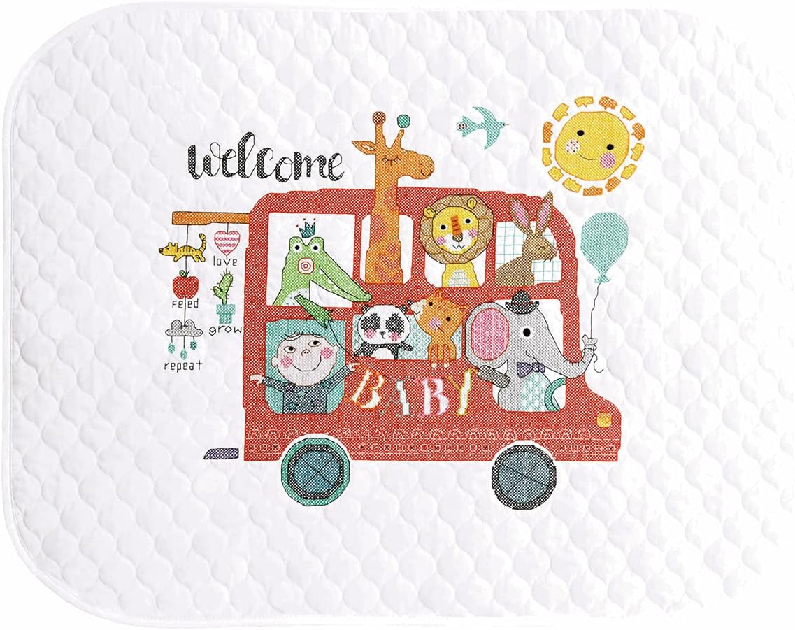 Dimensions ''Baby On Board'' Stamped Cross Stitch Quilt Kit, 43''L X 34''W