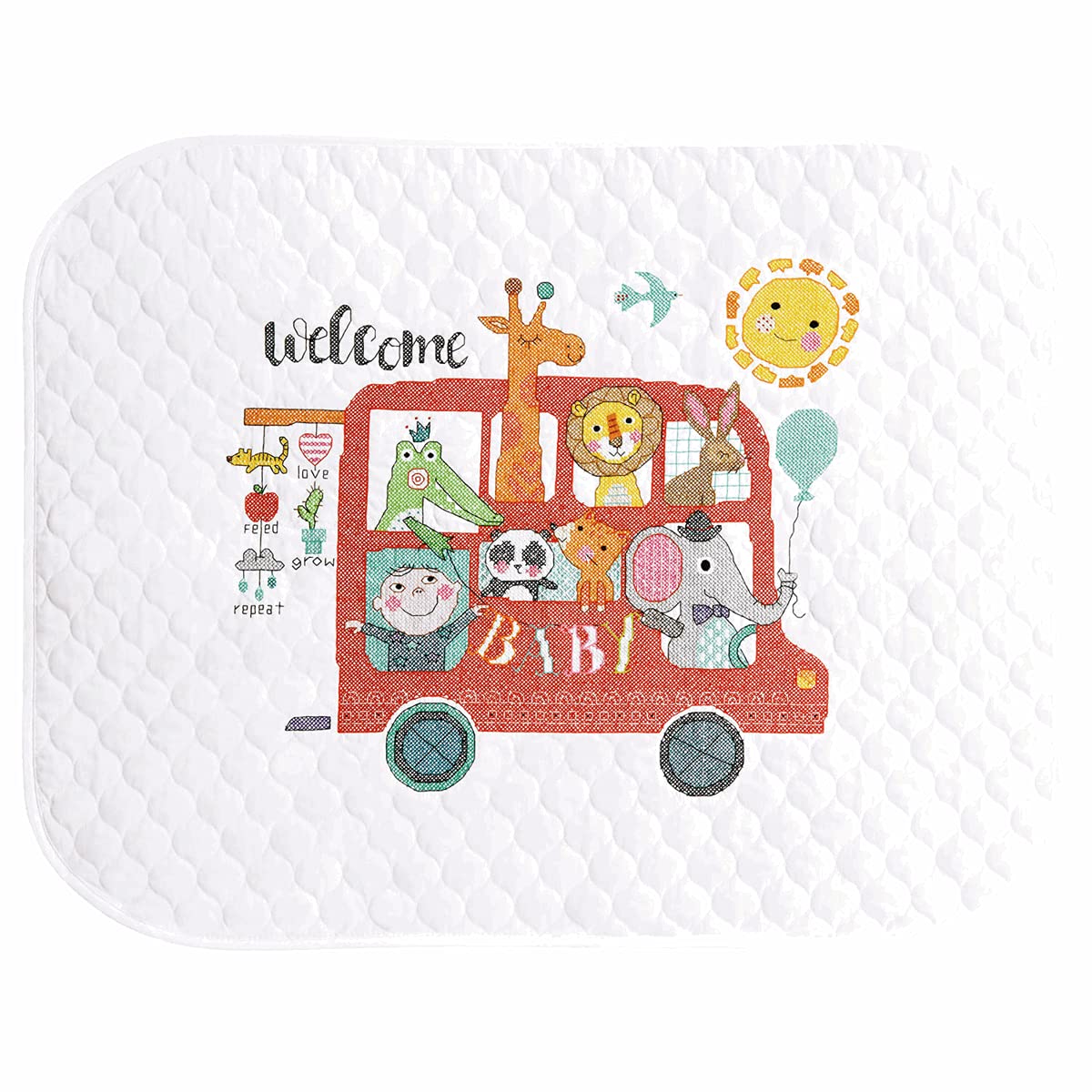 Dimensions Stamped Cross Stitch Kit - Baby On Board Quilt 70-75533