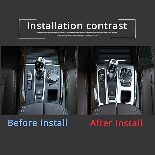Miniatura 2 de CHEYA Cubierta del panel de la palanca de cambios central del automóvil para BMW X5 F15 2014-2018, X6 F16 2015-2018 con volante a la izquierda