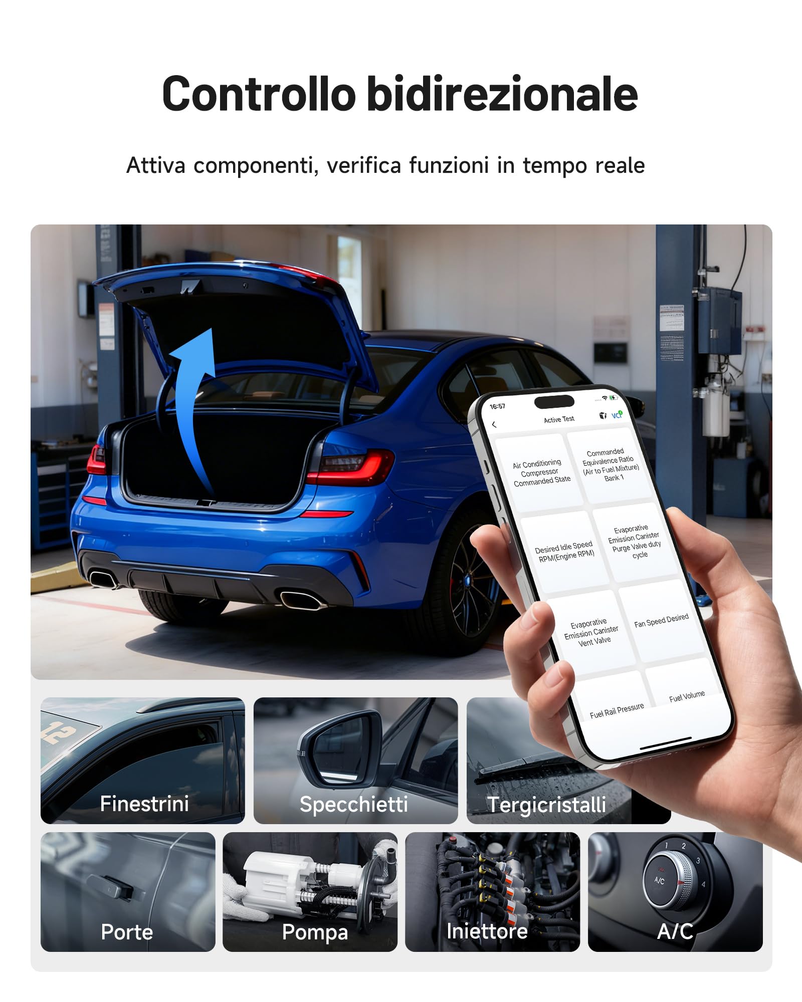 TOPDON TopScan Master OBD2 Diagnosi Auto Bluetooth, Scanner Auto bidirezionale/Test Attivo per iOS & Android, 120+ marche, 30+ funzioni di reset, CAN FD&DoIP, FCA/Nissan/Renault SGW, Supporto AI