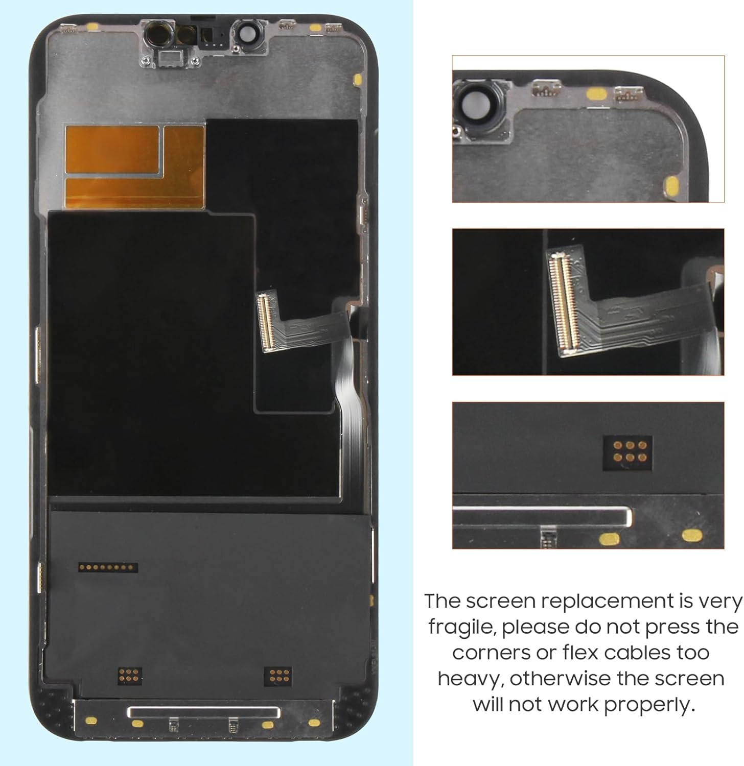 IPhone 13 Pro Max LCD Screen Replacement - 6.7 Inch Display With Tools & Tempered Glass