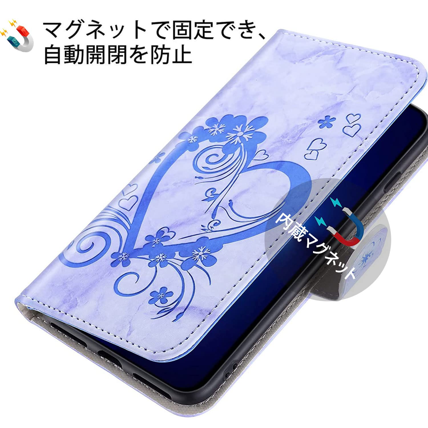 Amazon.co.jp: Ailisi 対応 iPhone 13 Pro ケース 手帳型 青い, 女性 