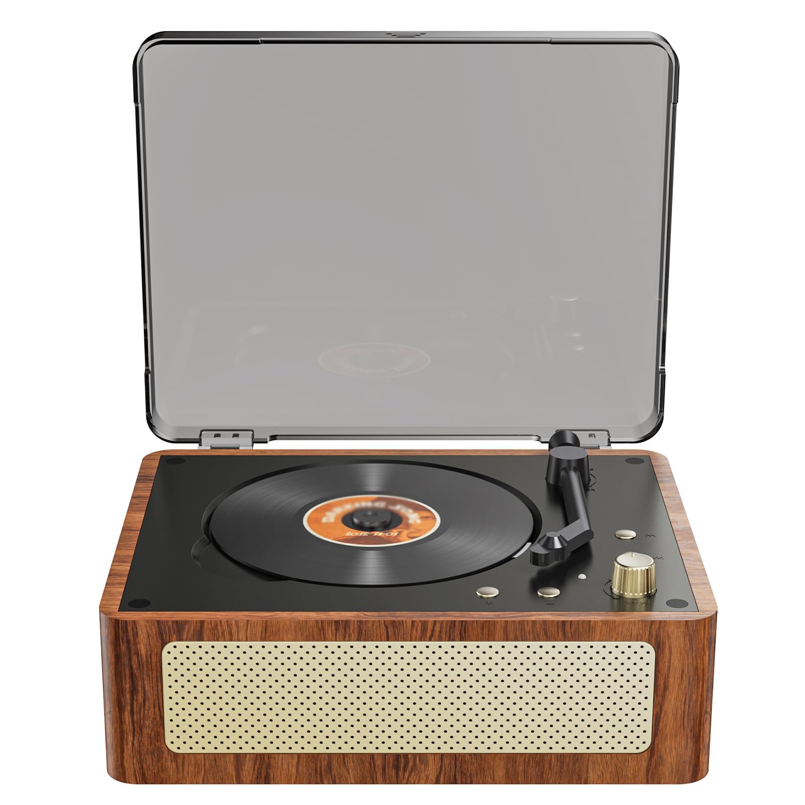Lecteur CD Portable en bois vintage avec son Hi-Fi stéréo et Bluetooth 5.4
