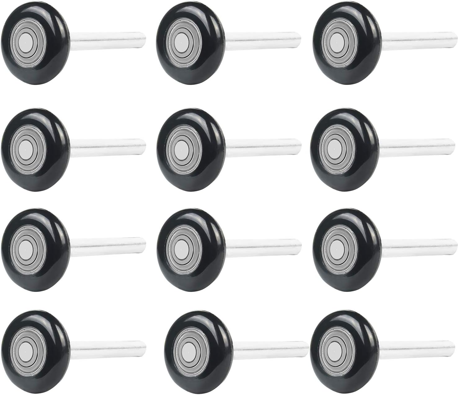 12 Packs of 2" Black Garage Door Roller，Eau Nylon Garage Door Wheels for 2" Garage Track Replacement with Sealed 6200ZZ Ball Bearing and Nylon Shells : Tools & Home Improvement