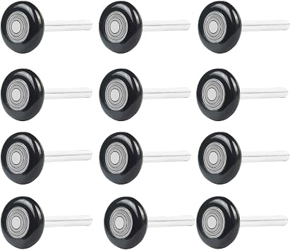 12 Packs of 2" Black Garage Door Roller,Eau Nylon Garage Door Wheels for 2" Garage Track Replacement with Sealed 6200ZZ Ball Bearing and Nylon Shells