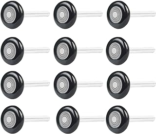 12 Packs of 2" Black Garage Door Roller，Eau Nylon Garage Door Wheels for 2" Garage Track Replacement with Sealed 6200ZZ Ball Bearing and Nylon Shells