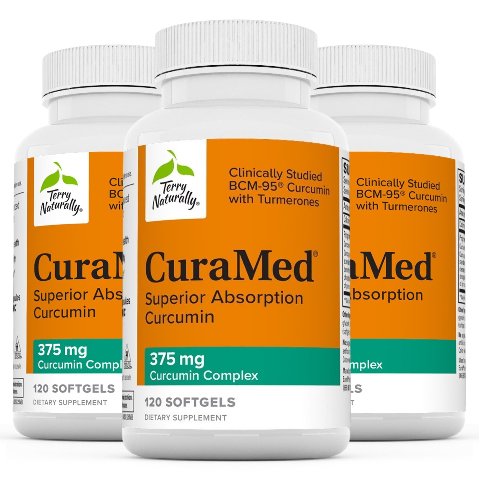 Terry Naturally CuraMed 375mg - Antioxidant Supplement for Brain Immune Health Support - Dietary Supplement with Curcumin Turmeric